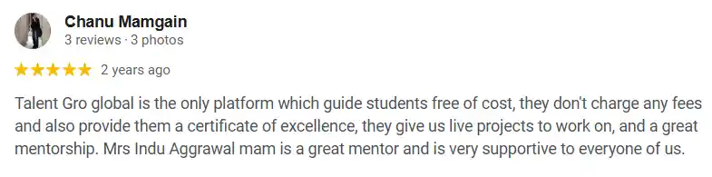 Real client testimonial for TalentGro career counselling